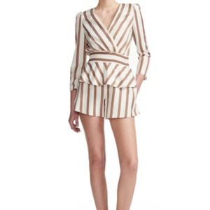 MAJE COMBINATION SHORT RAYURE ROMPER